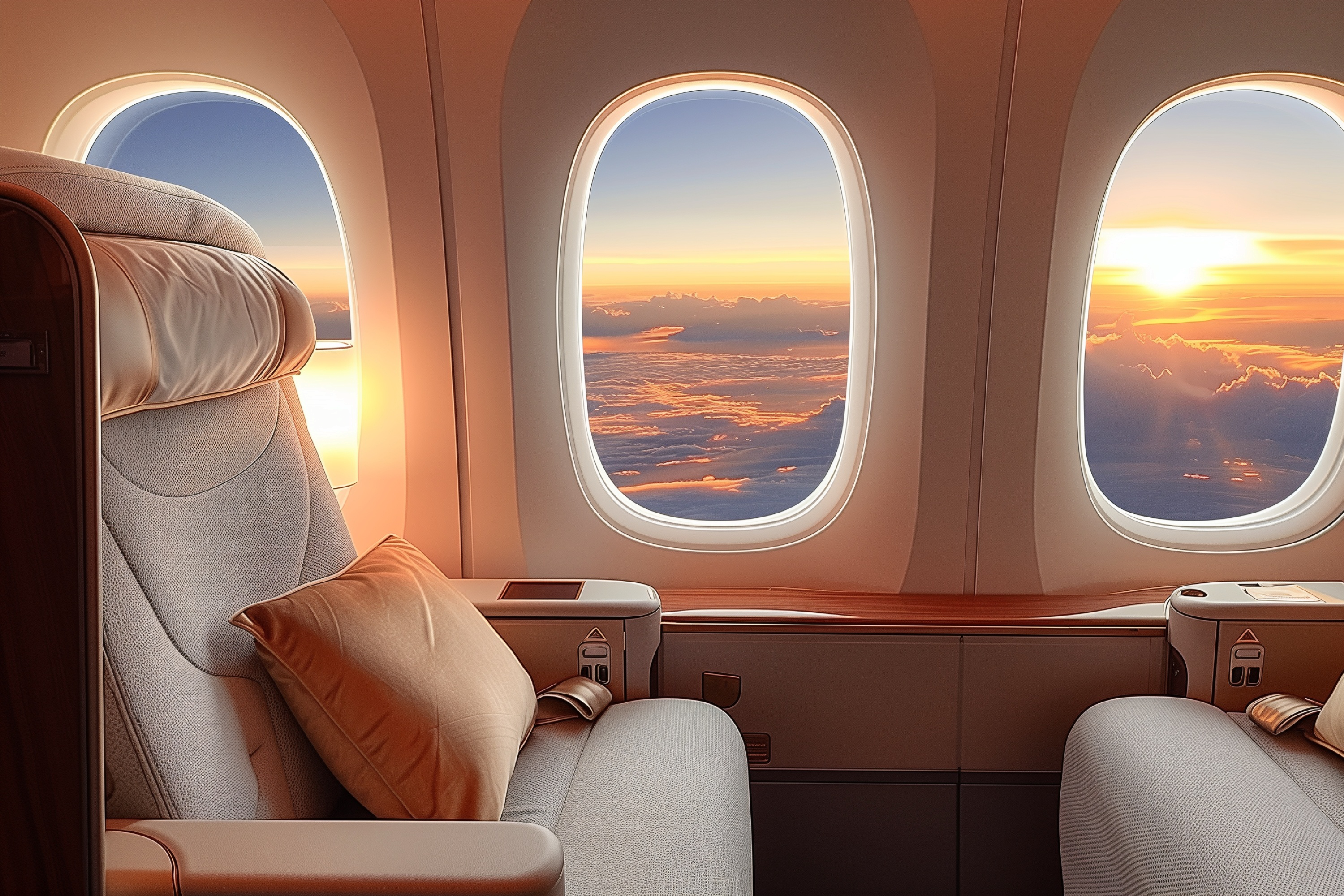 Business-class flights from the US to Tokyo
