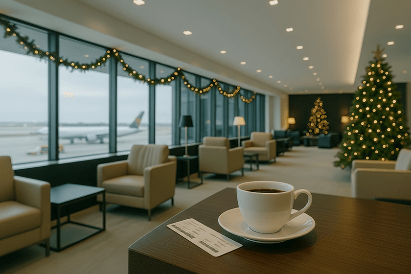 lounge area at international airport Christmas 2025 Business Class Deals — Why Booking Early Saves You More