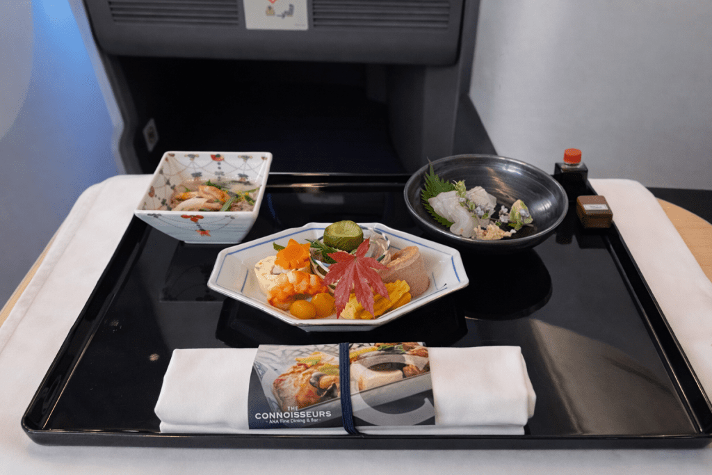 ana business class japanese zensai arangrant