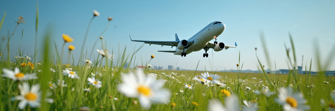 May 2026 US Premium Flight Briefing 2 passenger airplane landing over wildflowers airport approach