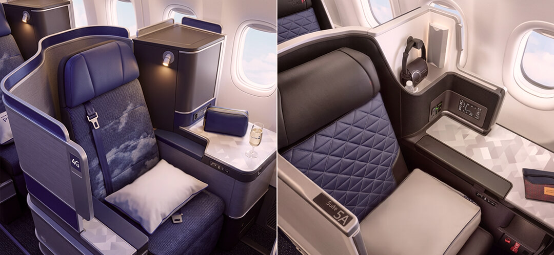 Delta Air Lines vs United Airlines: where the business-class experience differs most 2 business class airplane luxury seat