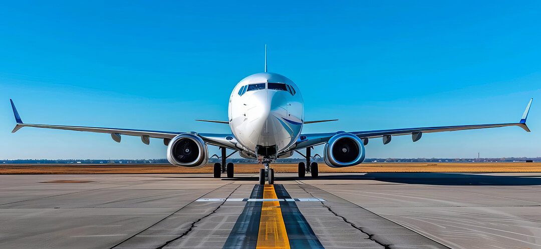 July 2026 US premium flight briefing 5 commercial aircraft on airport runway