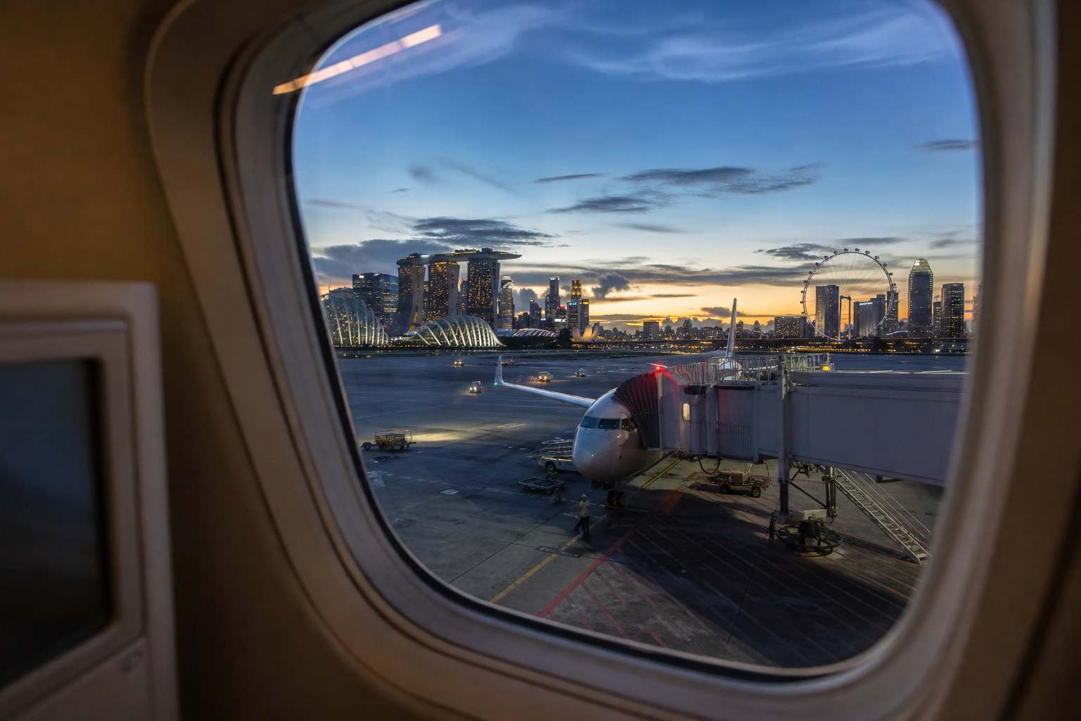 Business-class flights from the US to Singapore