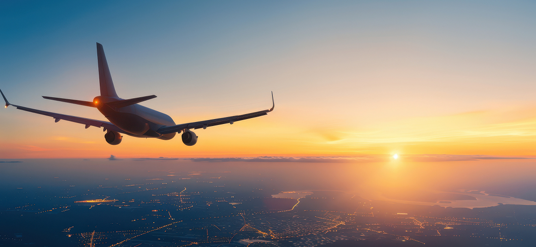 Where premium US travelers flew in the first half of 2026 4 airplane flying over city at sunrise premium air travel