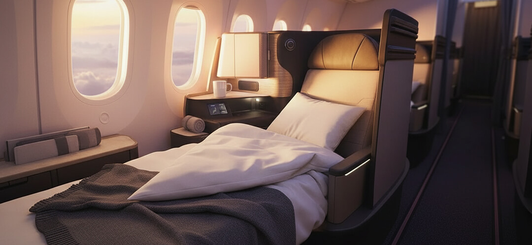 September 2026 US premium flight briefing 2 business class lie flat seat