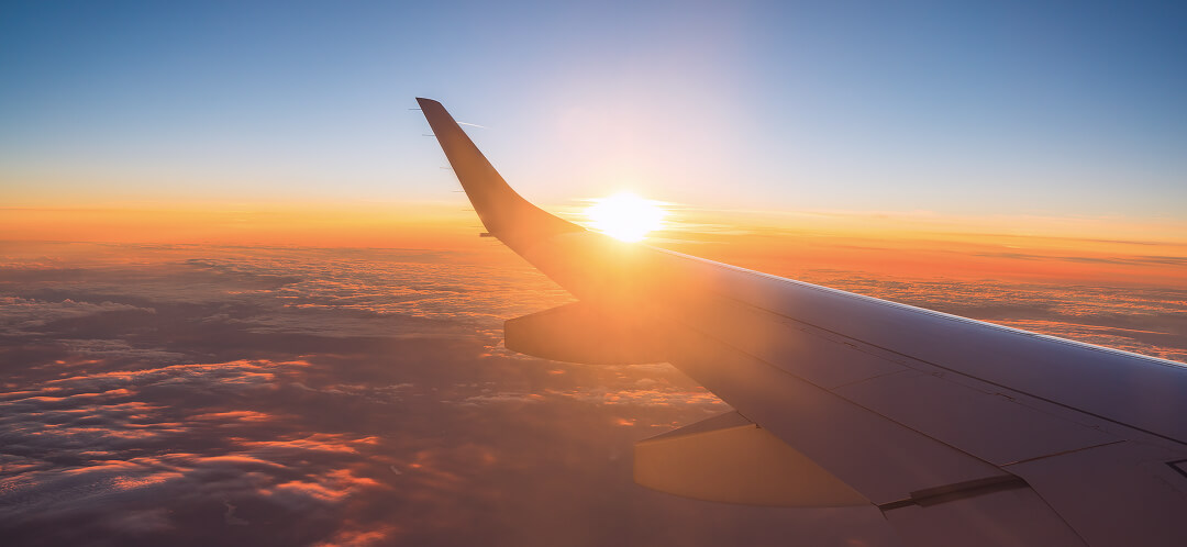September 2026 US premium flight briefing 3 premium flight sunset view