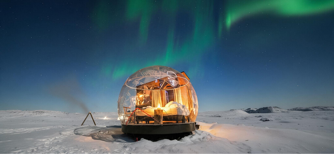 Glass igloo stays: sleep under the northern lights 5 glass igloo aurora borealis view