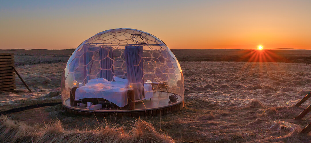 Glass igloo stays: sleep under the northern lights 2 glass igloo sunset stay