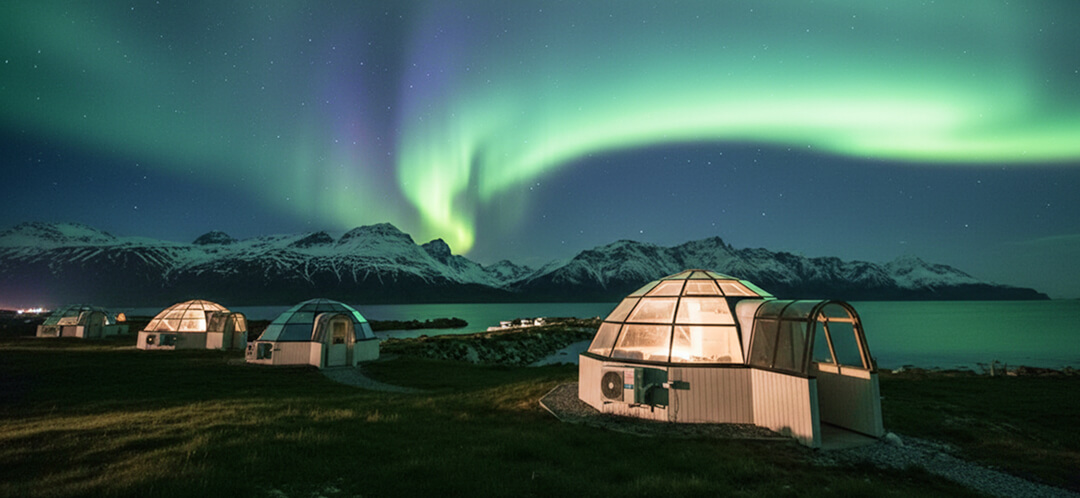 Glass igloo stays: sleep under the northern lights 4 glass igloos northern lights mountains